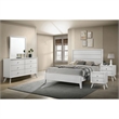 FOA Vrone 5pc Wood White Bedroom Set - Queen + 2 Nightstands + Dresser + Mirror