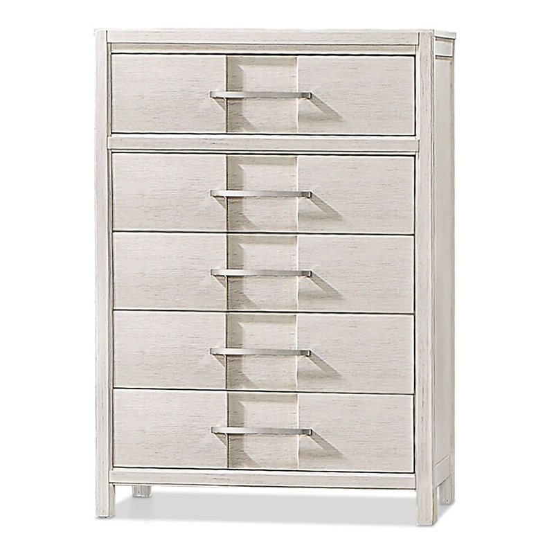 Furniture of America Vela Transitional Wood 5-Drawer Chest in White
