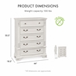 Furniture of America Vela Transitional Wood 5-Drawer Chest in White