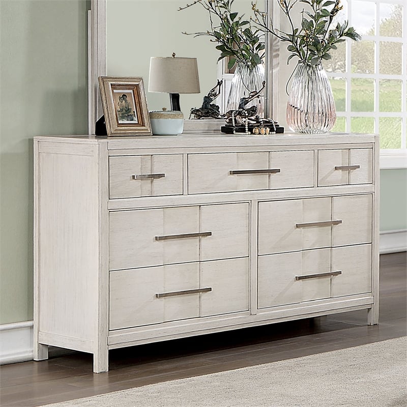 Furniture of America Vela Wood 7-Drawer Dresser without Mirror in White