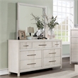 Furniture of America Vela Wood 7-Drawer Dresser with Mirror in White