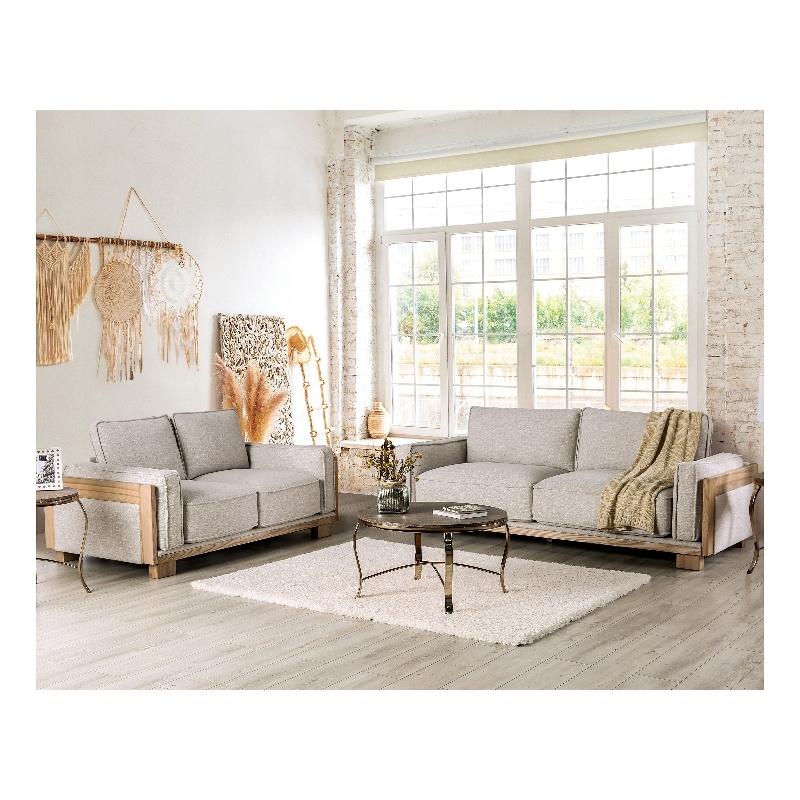 Furniture of America Hart Fabric Upholstered 2-Piece Sofa