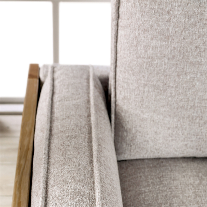Furniture of America Hart Fabric Upholstered Accent Chair in Light Brown
