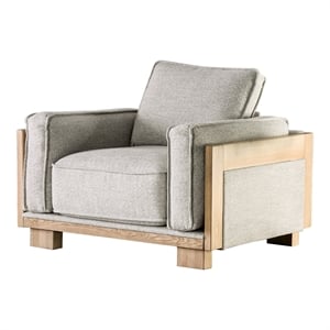 Furniture of America Hart Fabric Upholstered Accent Chair in Light Brown