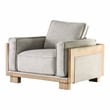 Furniture of America Hart Fabric Upholstered Accent Chair in Light Brown