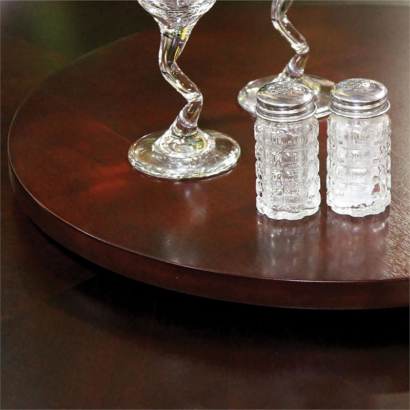 Furniture of America Gine Transitional Wood Round Lazy Susan in Cherry