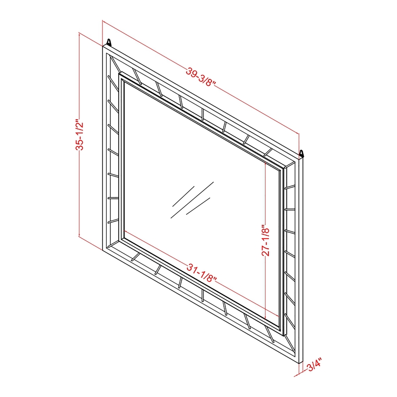 Furniture of America Axen Contemporary Metal Rectangle Mirror in Gold