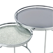 Furniture of America Vroma Metal Glass Top 2-Piece Nesting Tables Set in Gray