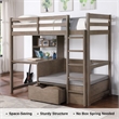 Furniture of America Banty Wood Twin Over Workstation Loft Bed in Gray