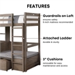 Furniture of America Banty Wood Twin Over Workstation Loft Bed in Gray