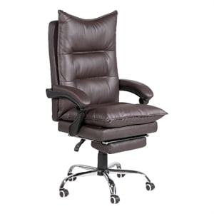 furniture of america otten faux leather adjustable reclining chair in brown