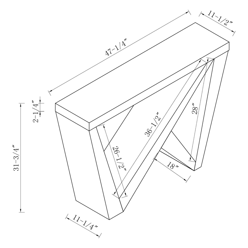 Furniture of America Ollev Wood W-Shaped Legs Console Table in Red Cocoa