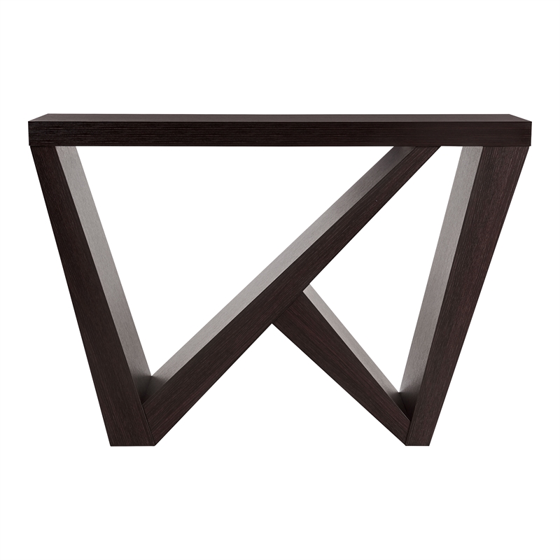 Furniture of America Ollev Wood W-Shaped Legs Console Table in Red Cocoa