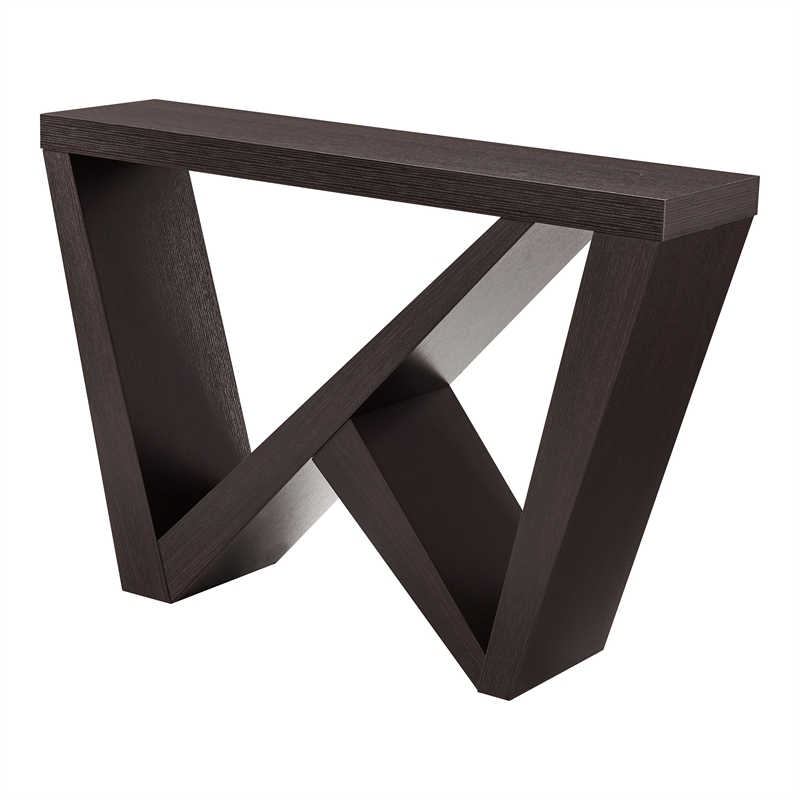 Furniture of America Ollev Wood W-Shaped Legs Console Table in Red Cocoa