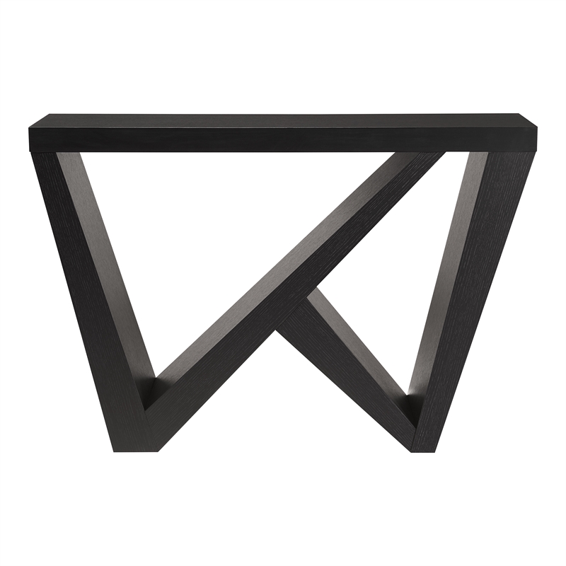 Furniture of America Ollev Wood W-Shaped Legs Console Table in Black