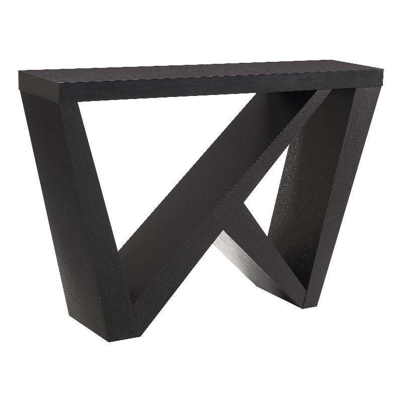Furniture of America Ollev Wood W-Shaped Legs Console Table in Black