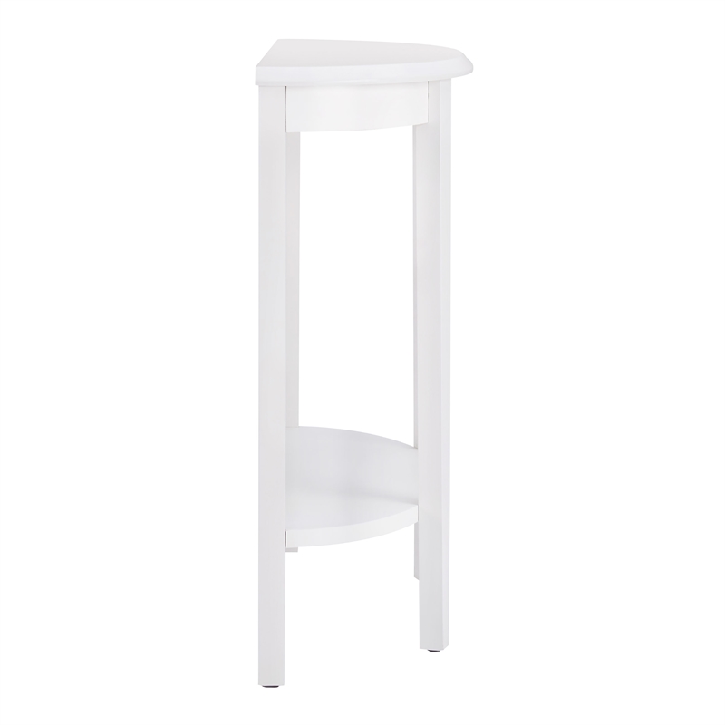 Furniture of America Eski Wood Console Table with Bottom Shelf in White
