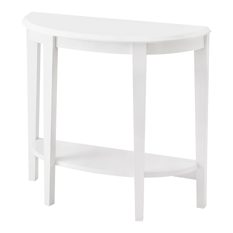 Furniture of America Eski Wood Console Table with Bottom Shelf in White