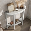 Furniture of America Eski Wood Console Table with Bottom Shelf in White