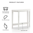 Furniture of America Eski Wood Console Table with Bottom Shelf in White