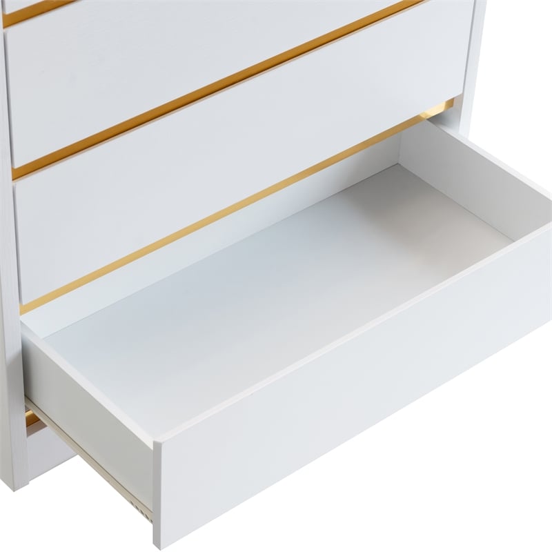 Furniture of America Kaol Modern Wood 5-Drawer Chest in White