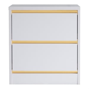 Furniture of America Verent Modern Wood 2-Drawer Nightstand in White