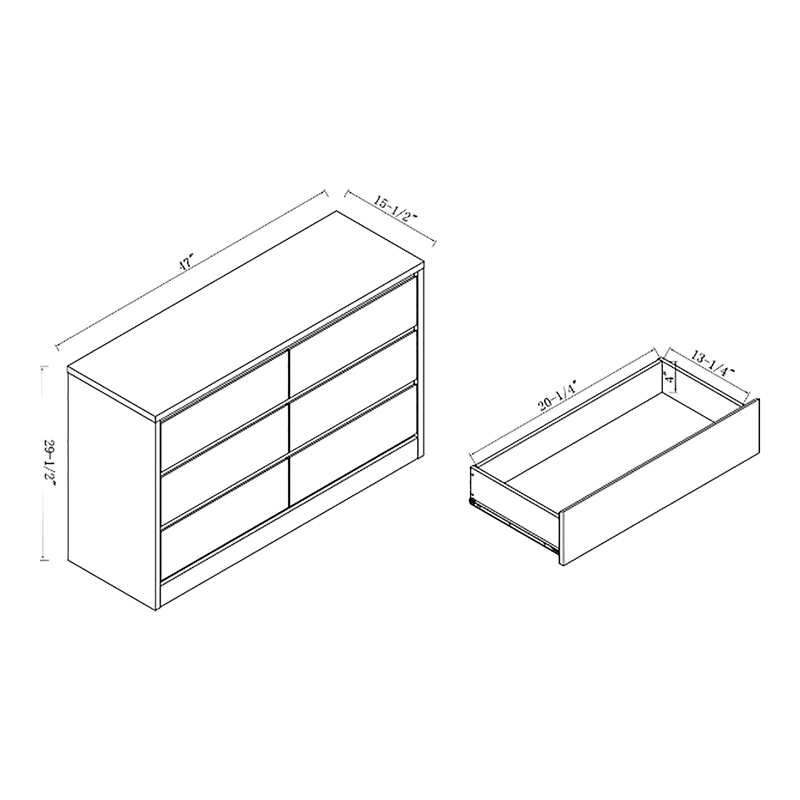 Furniture of America Verent Modern Wood 6-Drawer Dresser in White