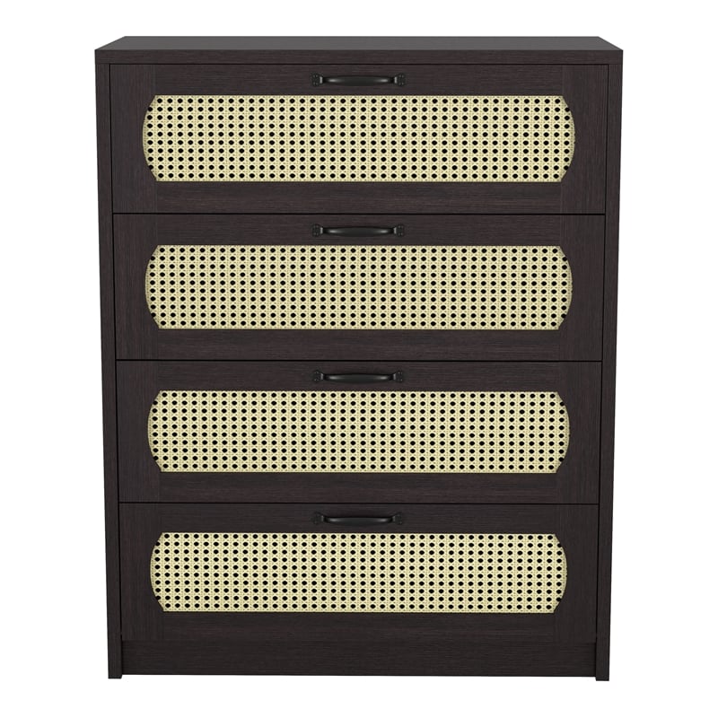 Furniture of America Oscule Transitional Wood 4-Drawer Chest in Espresso