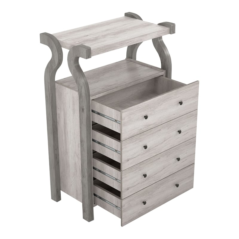 Furniture of America Ramas Farmhouse Wood 4-Drawer Chest in White