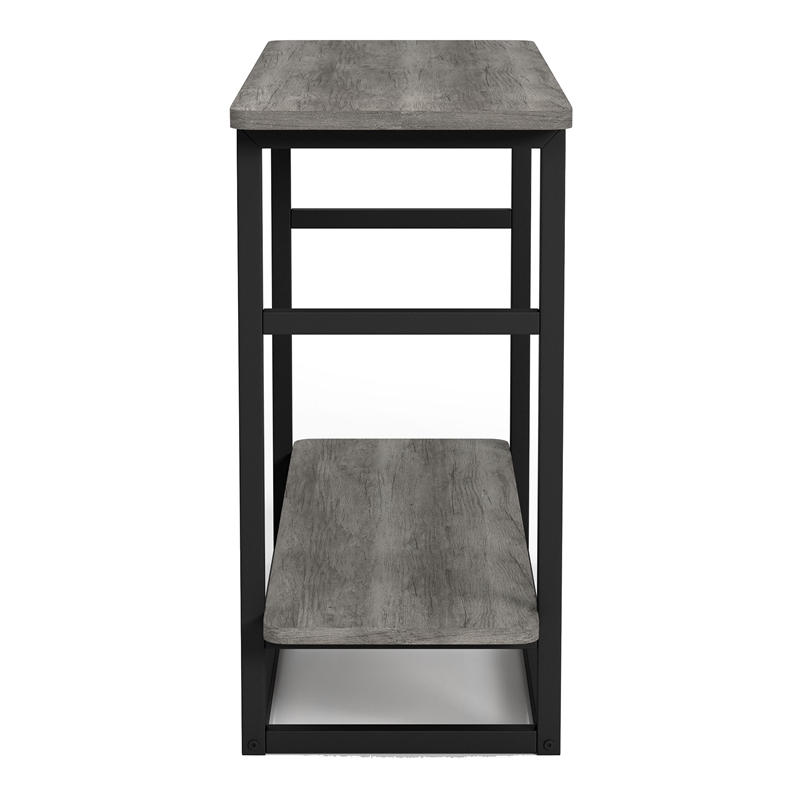 Furniture of America Froy Wood End Table with Shelf in Vintage Gray Oak