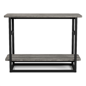 Furniture of America Froy Wood End Table with Shelf in Vintage Gray Oak