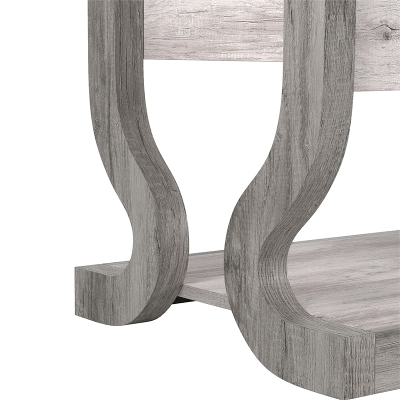 Furniture of America Tromb Wood 1-Drawer End Table with Shelf in White