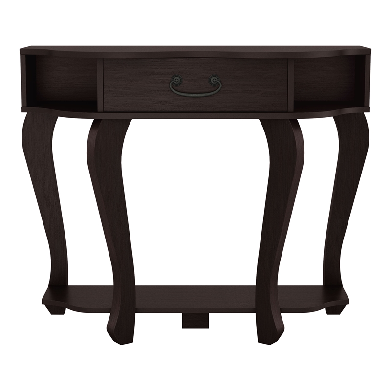 Furniture of America Jale Wood 1-Drawer Console Table with Shelf in Espresso