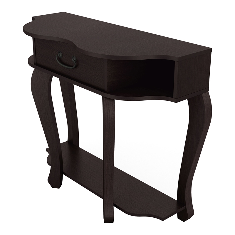 Furniture of America Jale Wood 1-Drawer Console Table with Shelf in Espresso