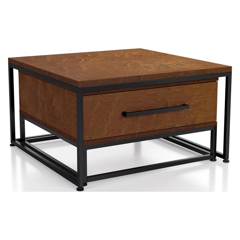Furniture of America Noote Wood 2-Piece Nesting Tables Set with Drawer in Brown
