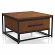 Furniture of America Noote Wood 2-Piece Nesting Tables Set with Drawer in Brown