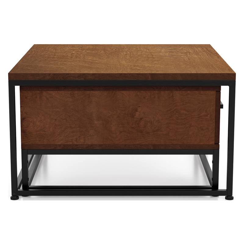 Furniture of America Noote Wood 2-Piece Nesting Tables Set with Drawer in Brown