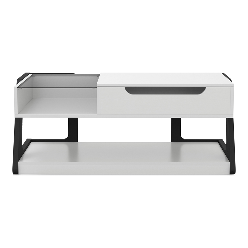 Furniture of America Jarsk Wood Lift-Top Storage Coffee Table in White