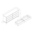 Furniture of America Pives Mid-Century Modern Wood 6-Drawer Dresser in Dark Gray