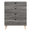 Furniture of America Pives Mid-Century Modern Wood 4-Drawer Chest in Dark Gray