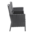 Furniture of America Azur Rattan 2-Piece Loveseat and Trash Can Set in Black