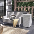 Furniture of America Azur Rattan 2-Piece Loveseat and Trash Can Set in Gray