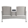 Furniture of America Azur Rattan 2-Piece Loveseat and Trash Can Set in Gray
