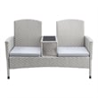 Furniture of America Azur Rattan 2-Piece Loveseat and Trash Can Set in Gray