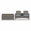 Furniture of America Azur Rattan 2-Piece Loveseat and Storage Bench Set in Gray