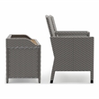 Furniture of America Azur Rattan 2-Piece Loveseat and Storage Bench Set in Gray