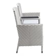 Furniture of America Azur Rattan 2-Piece Loveseat and Storage Bench Set in Gray