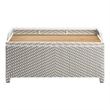 Furniture of America Azur Rattan 2-Piece Loveseat and Storage Bench Set in Gray