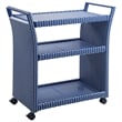 Furniture of America Azur Rattan 2pc Storage Bench and Serving Cart Set in Navy