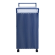 Furniture of America Azur Rattan 2pc Storage Bench and Serving Cart Set in Navy